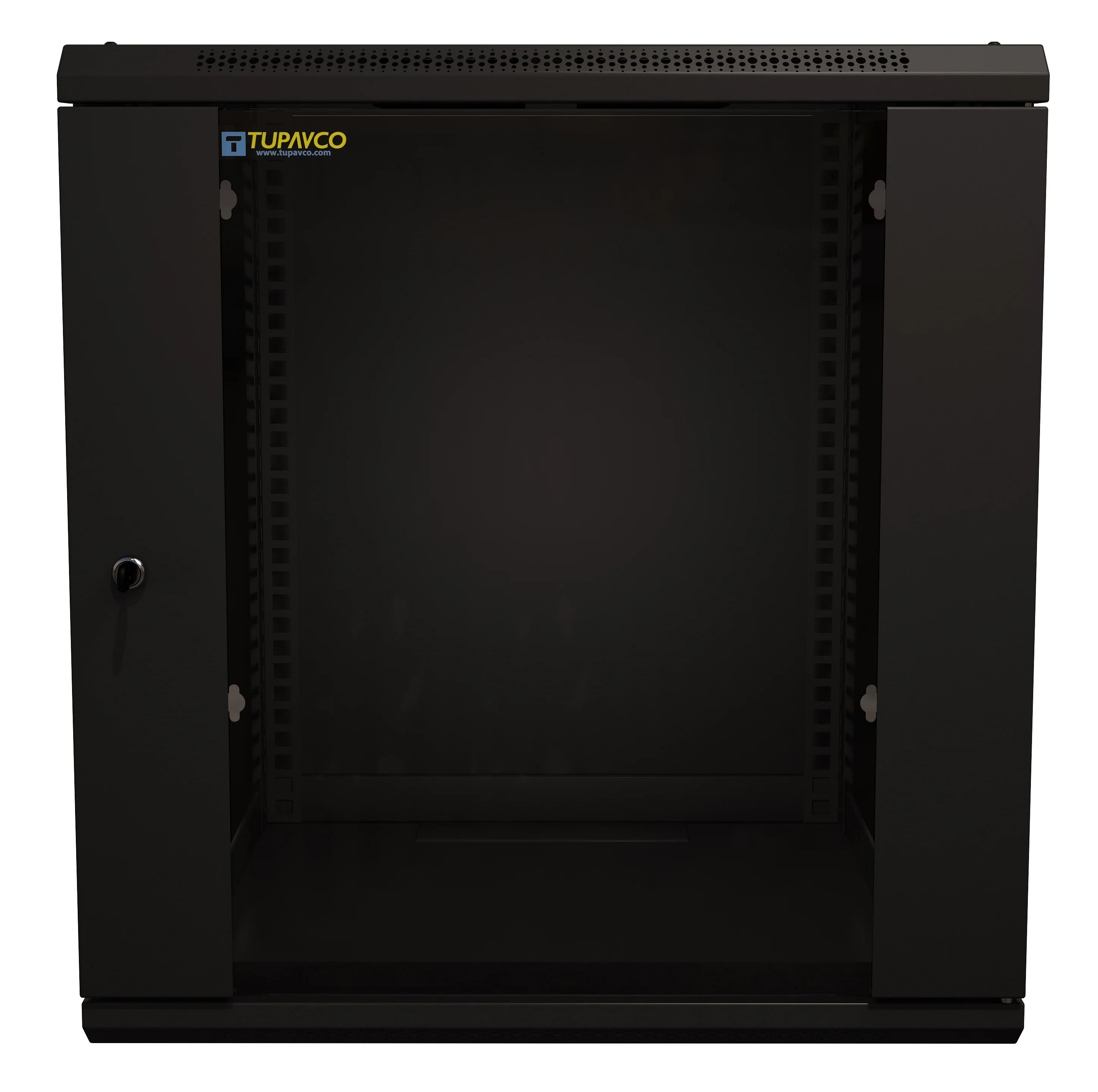 12U Server Rack Cabinet 19" - Vent Fans - Lockable Glass Door - Steel Frame - Lockable Removable Sides - Image 4