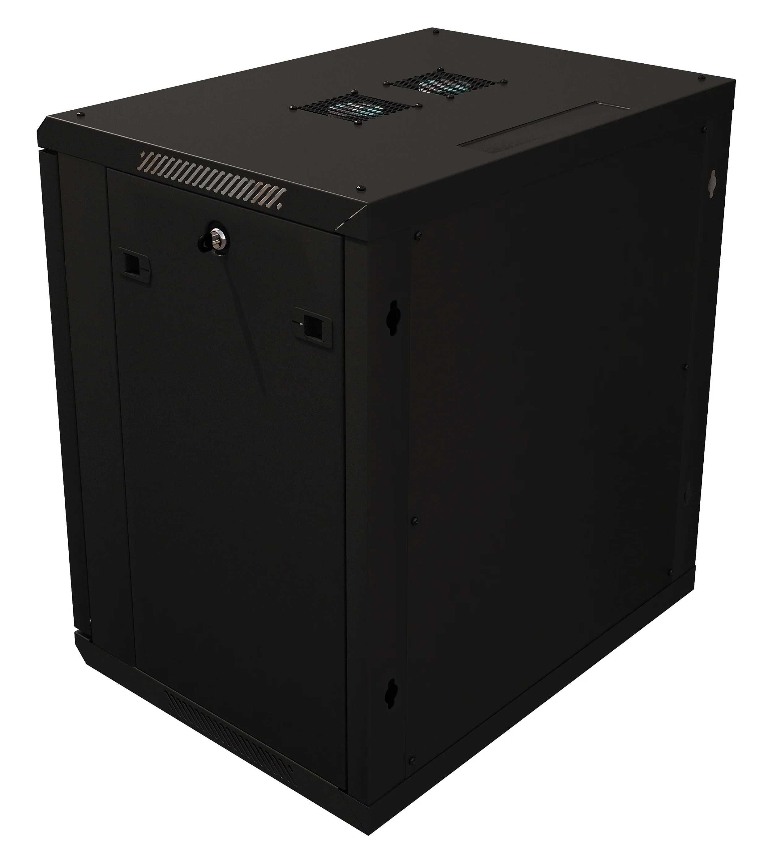 12U Server Rack Cabinet 19" - Vent Fans - Lockable Glass Door - Steel Frame - Lockable Removable Sides - Image 8