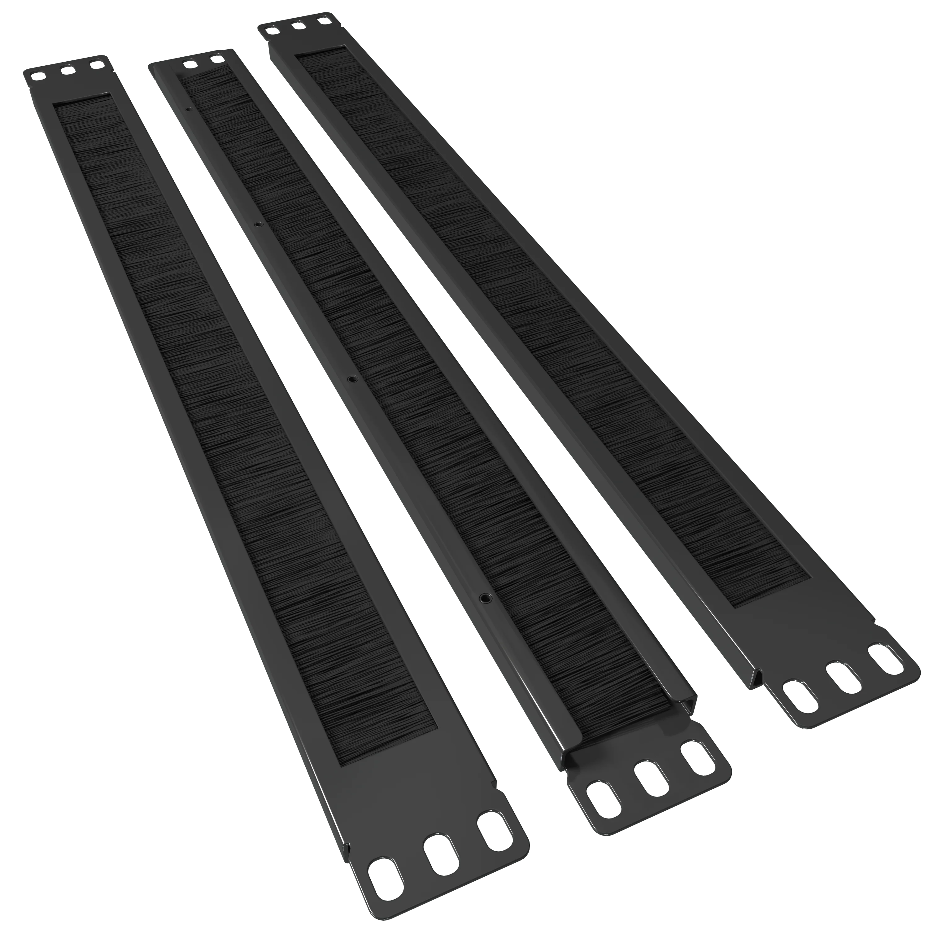 1U Brush Panel (3 Pack) - 19 inch Rackmount Strip Cable Management Spacer for Network Server Rack Cabinet Enclosure