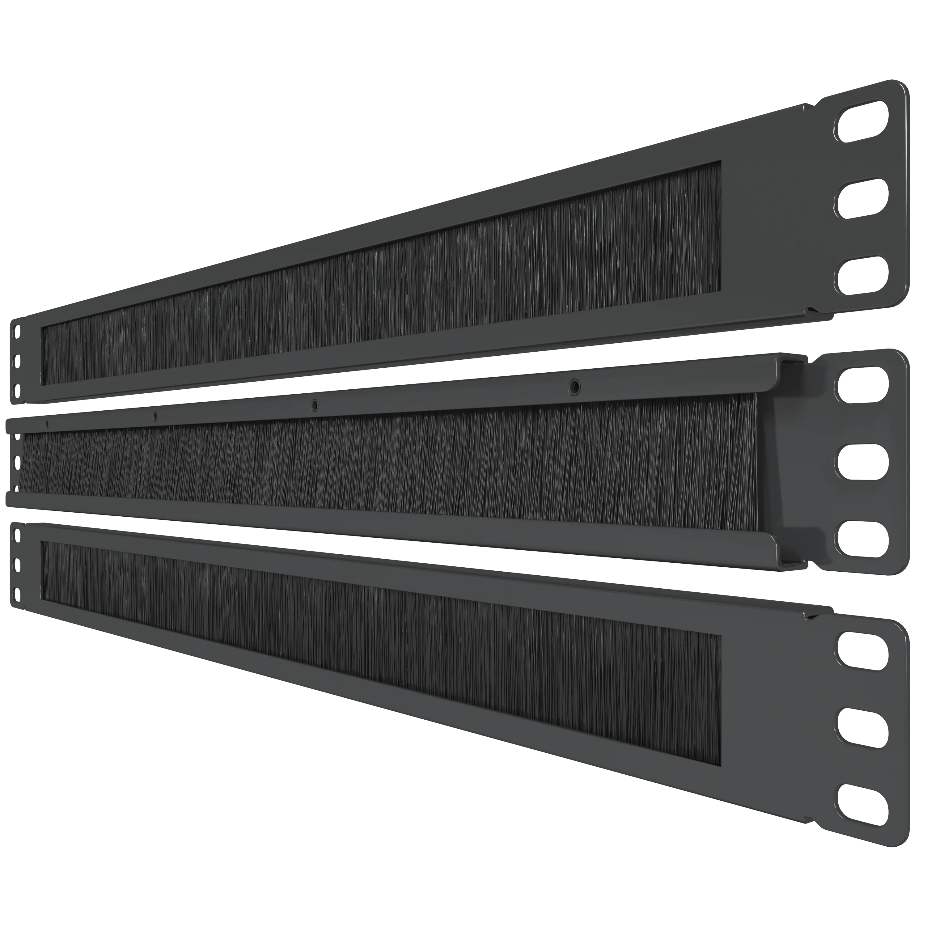 1U Brush Panel (3 Pack) - 19 inch Rackmount Strip Cable Management Spacer for Network Server Rack Cabinet Enclosure - Image 2