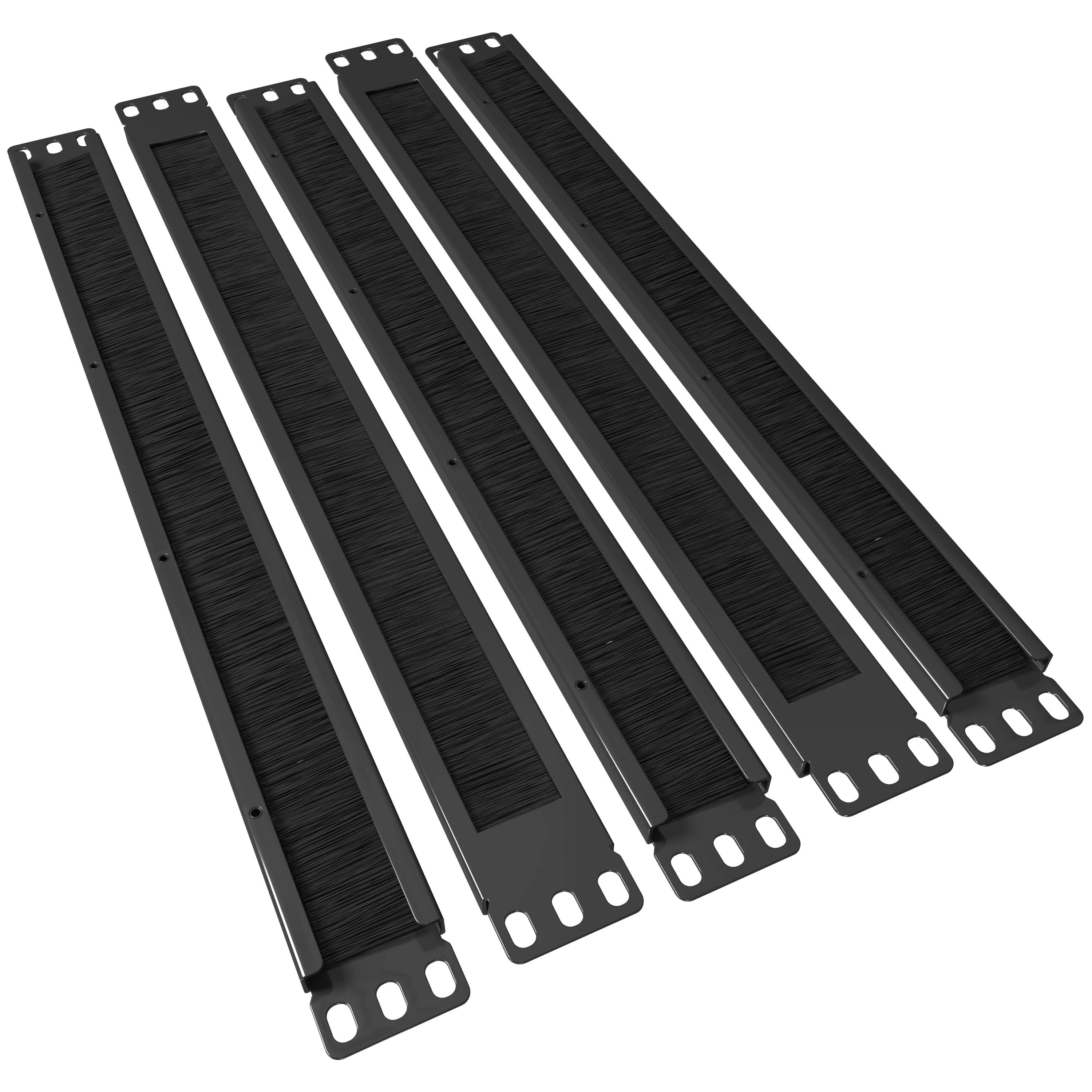 1U Brush Panel (5 Pack) - 19 inch Rackmount Strip Cable Management Spacer for Network Server Rack Cabinet Enclosure