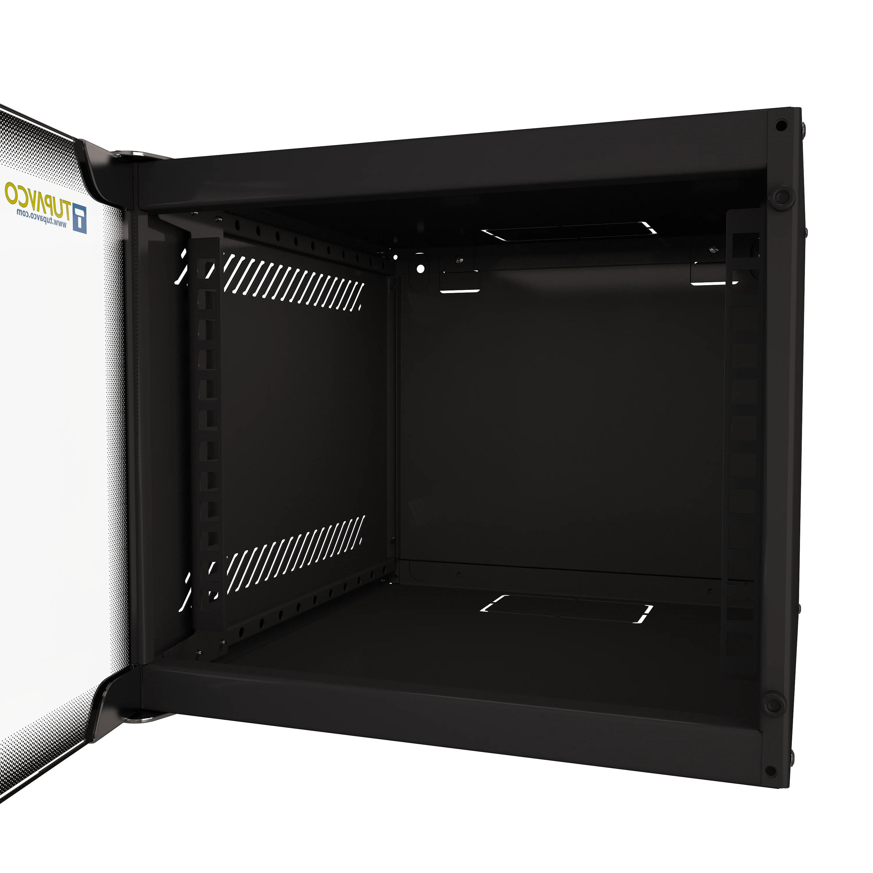 4U Portable 10" Network Cabinet Half-Rack SOHO Floor/Wall Mount Glass Door Secured Lock - Image 3
