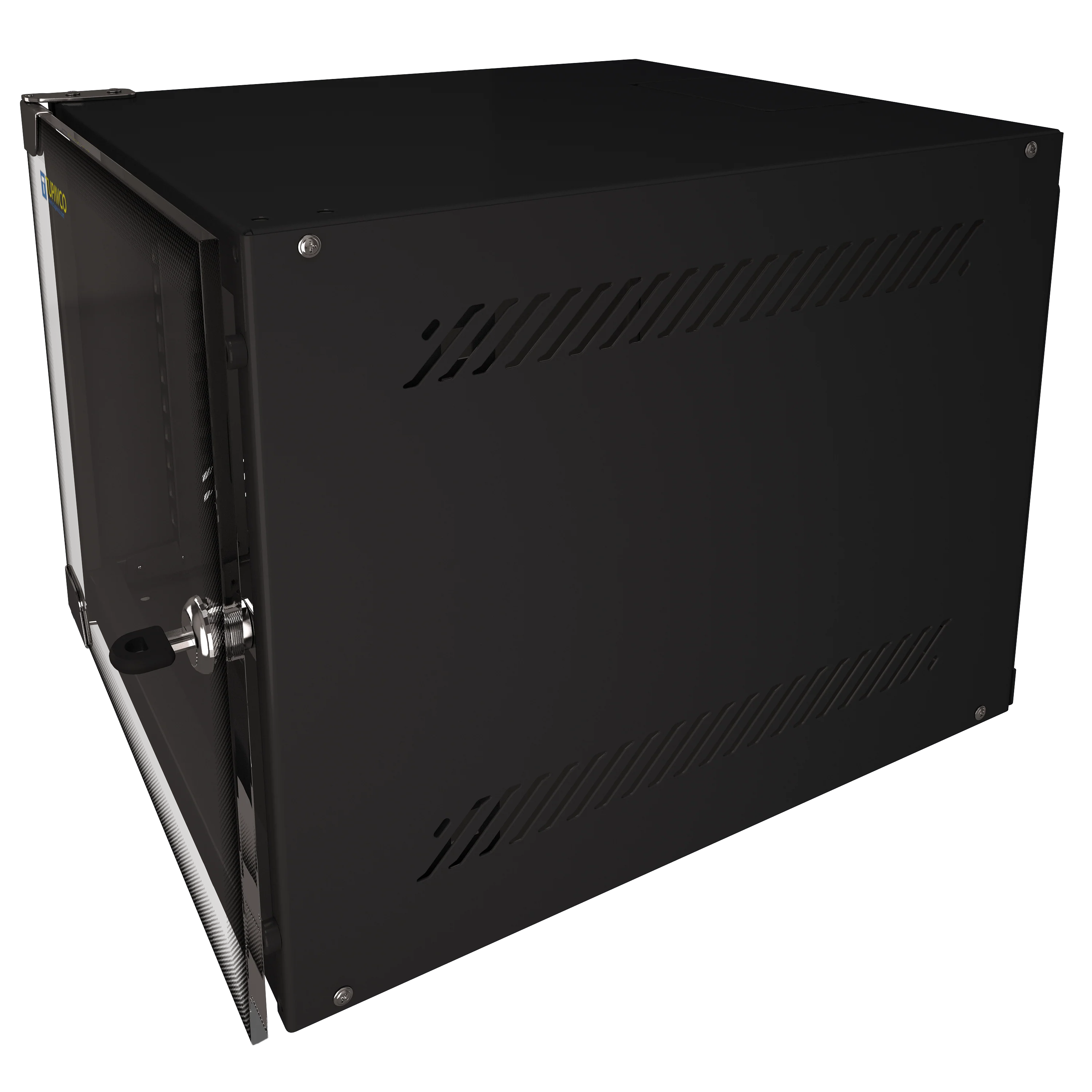 4U Portable 10" Network Cabinet Half-Rack SOHO Floor/Wall Mount Glass Door Secured Lock - Image 4