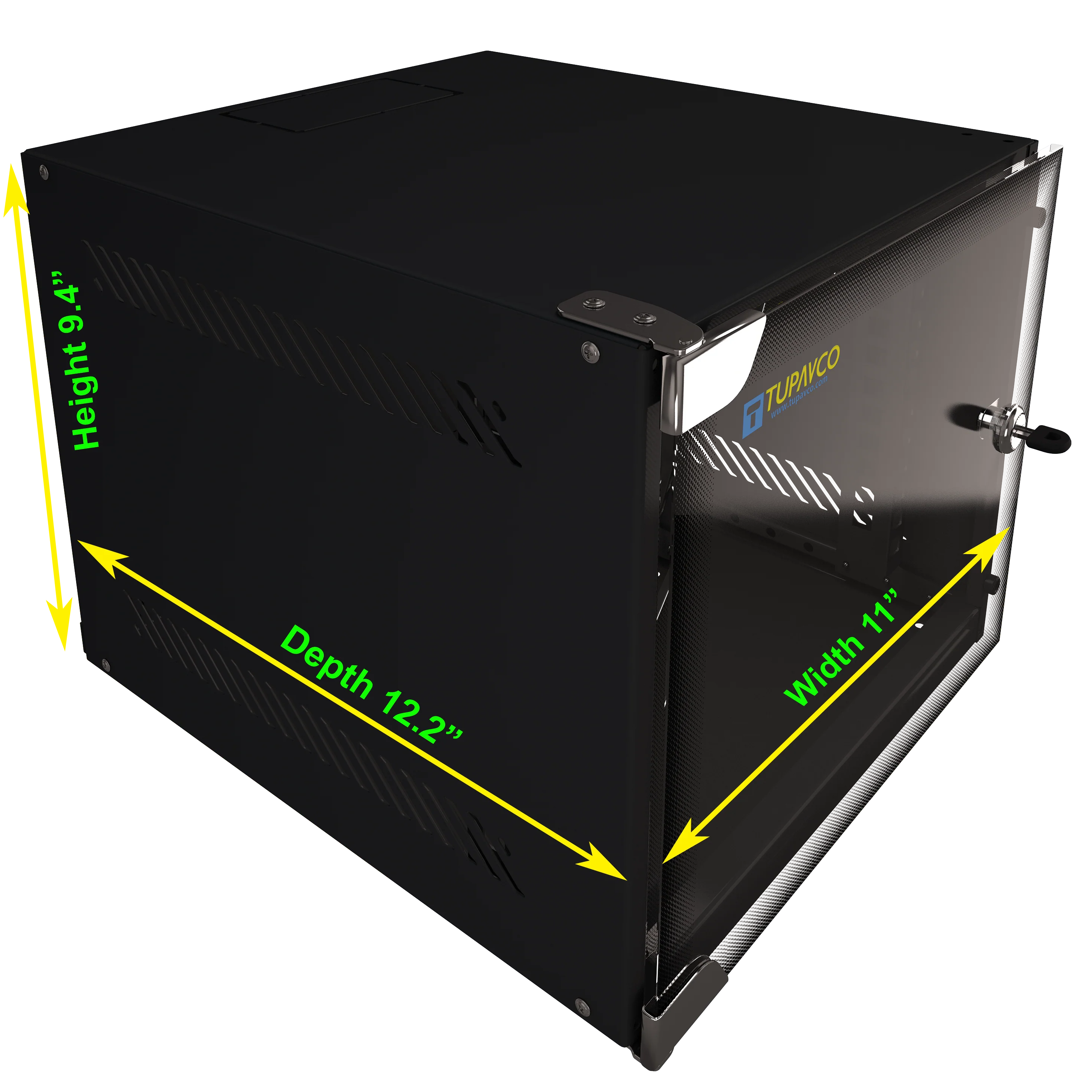 4U Portable 10" Network Cabinet Half-Rack SOHO Floor/Wall Mount Glass Door Secured Lock - Image 6