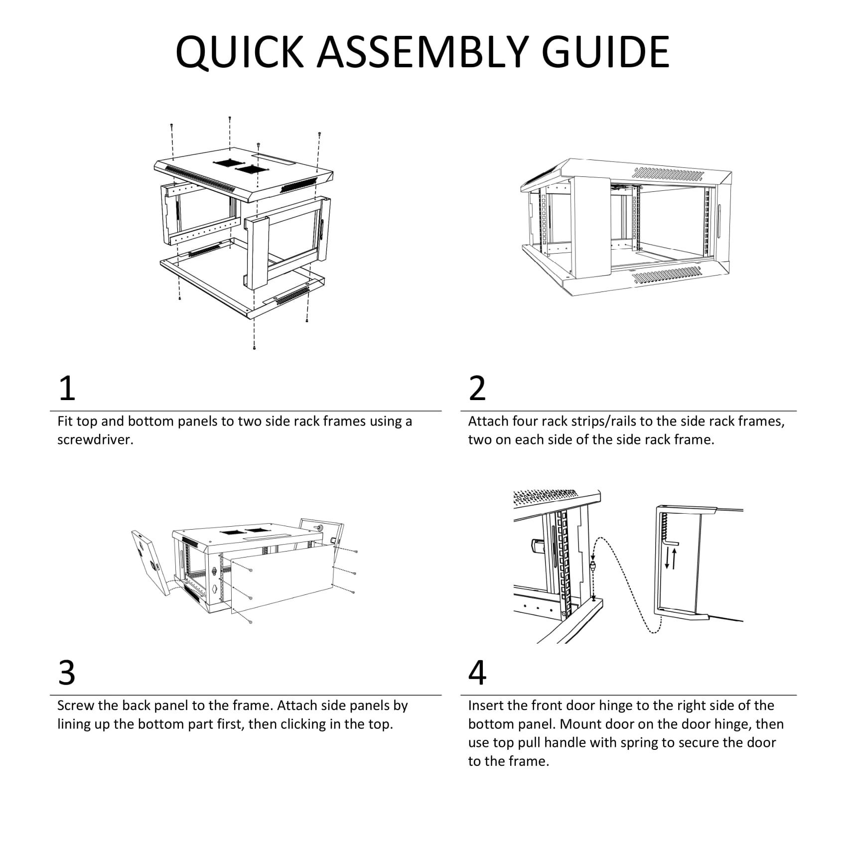 4U Server Rack Cabinet 19" - Vent Fans - Lockable Glass Door - Steel Frame - Lockable Removable Sides - Image 4