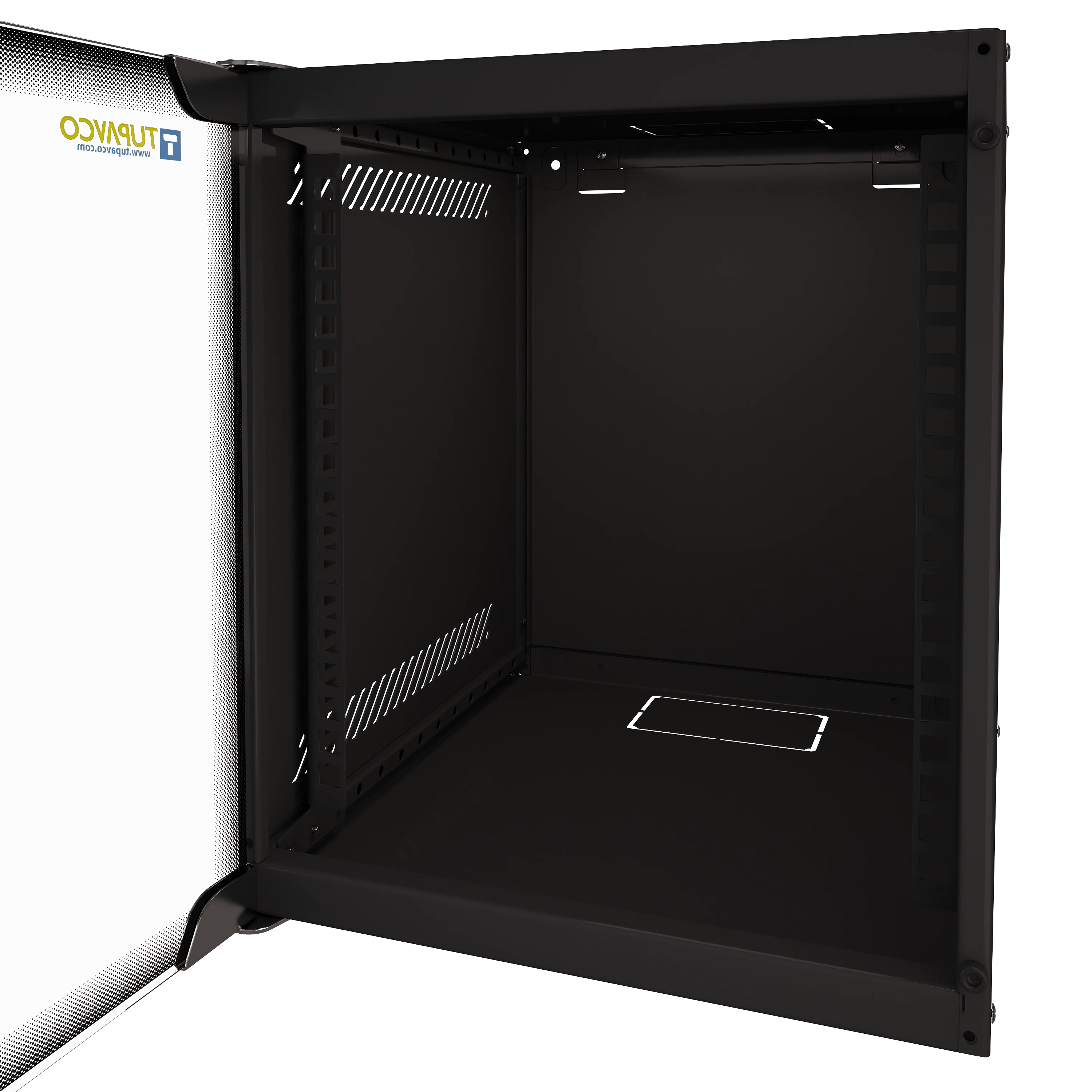 6U Portable 10" Network Cabinet Half-Rack SOHO Floor/Wall Mount Glass Door Secured Lock - Image 3