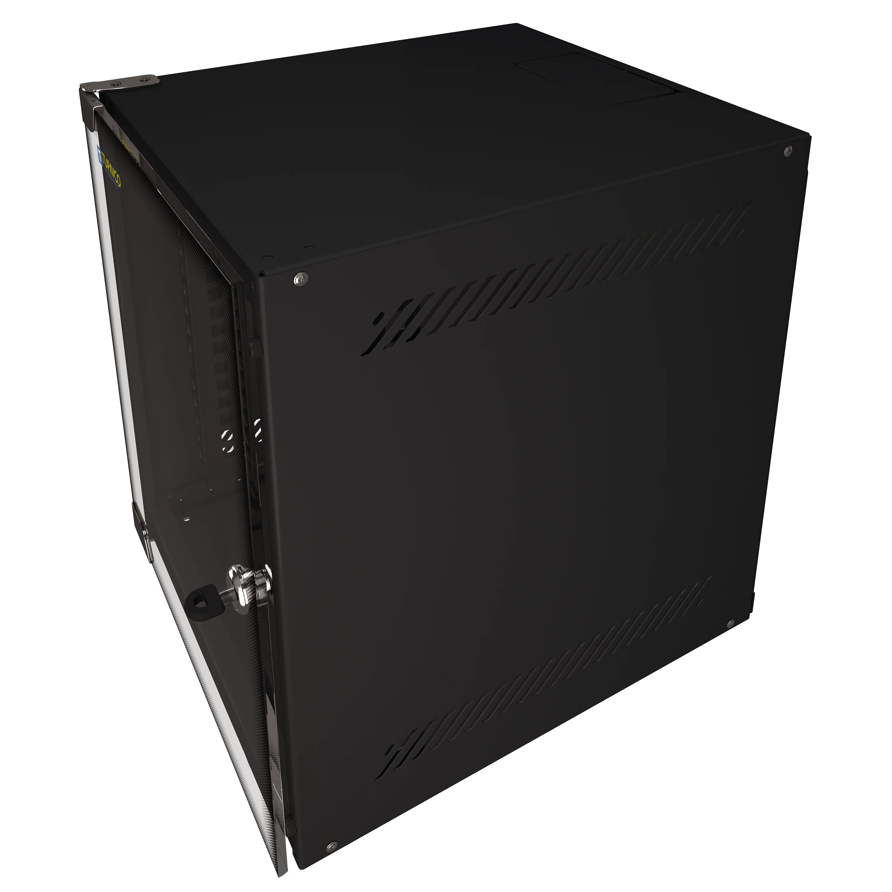 6U Portable 10" Network Cabinet Half-Rack SOHO Floor/Wall Mount Glass Door Secured Lock - Image 4