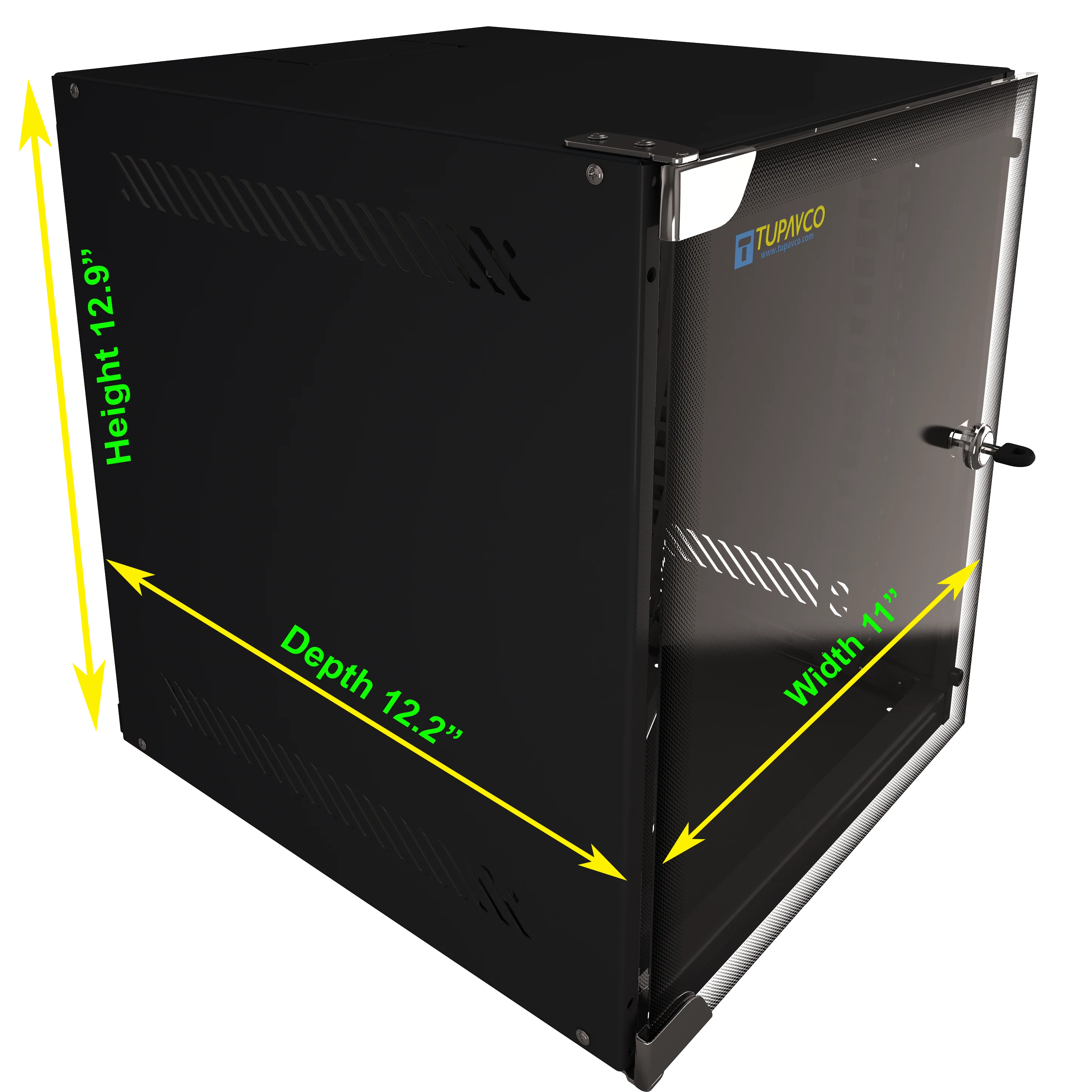 6U Portable 10" Network Cabinet Half-Rack SOHO Floor/Wall Mount Glass Door Secured Lock - Image 6