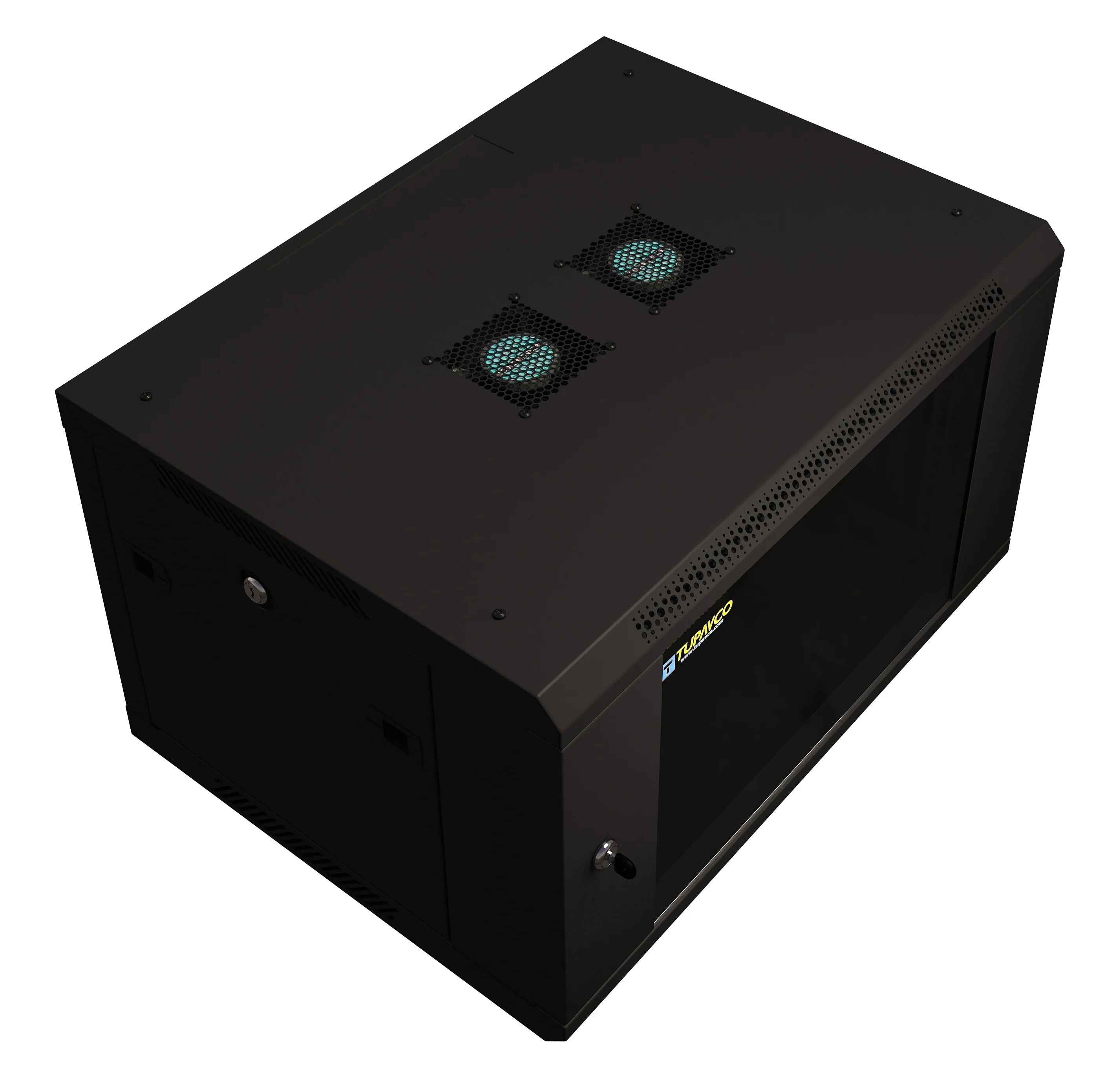 6U Server Rack Cabinet 19" - Vent Fans - Lockable Glass Door - Steel Frame - Lockable Removable Sides - Image 6