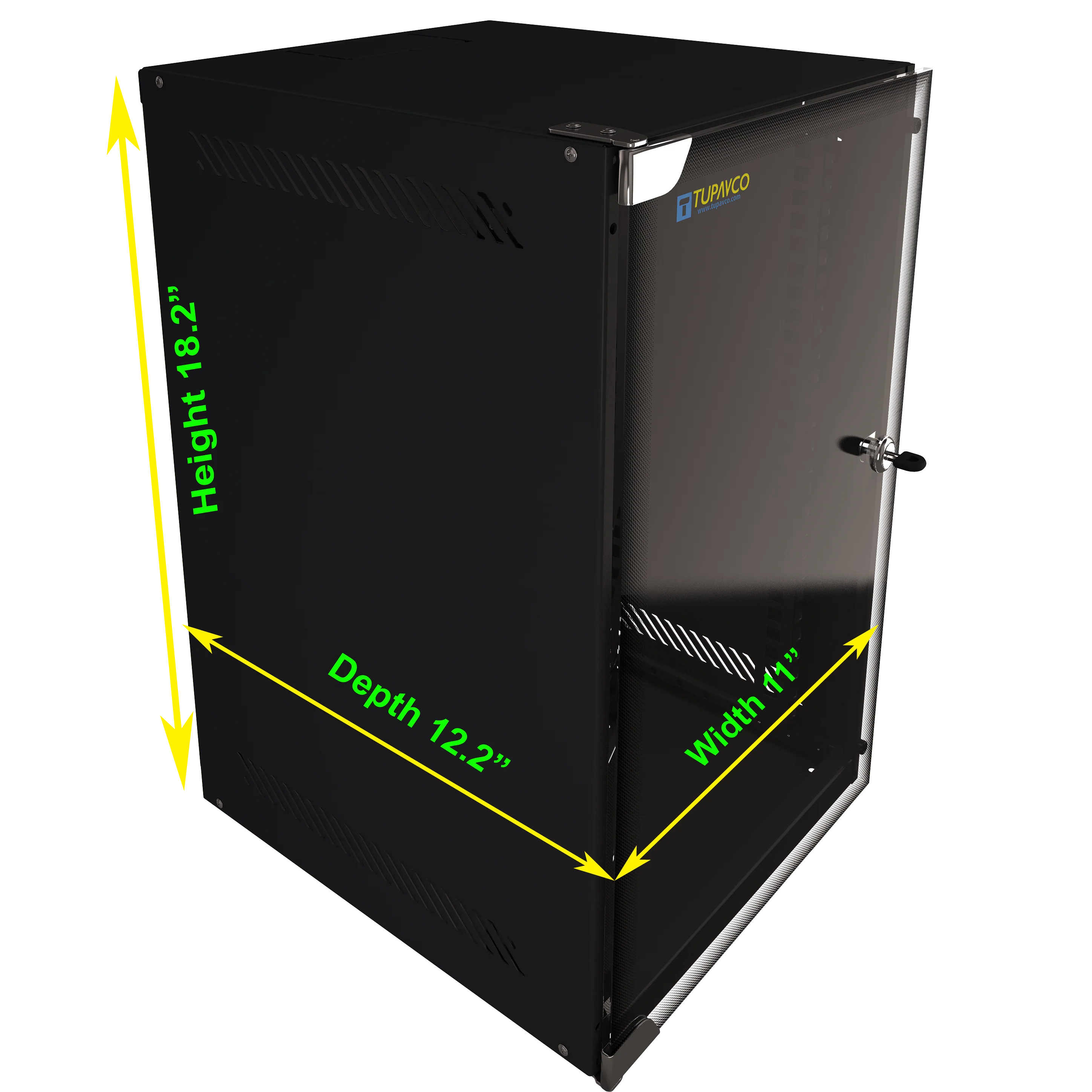 9U Portable 10" Network Cabinet Half-Rack SOHO Floor/Wall Mount Glass Door Secured Lock - Image 6