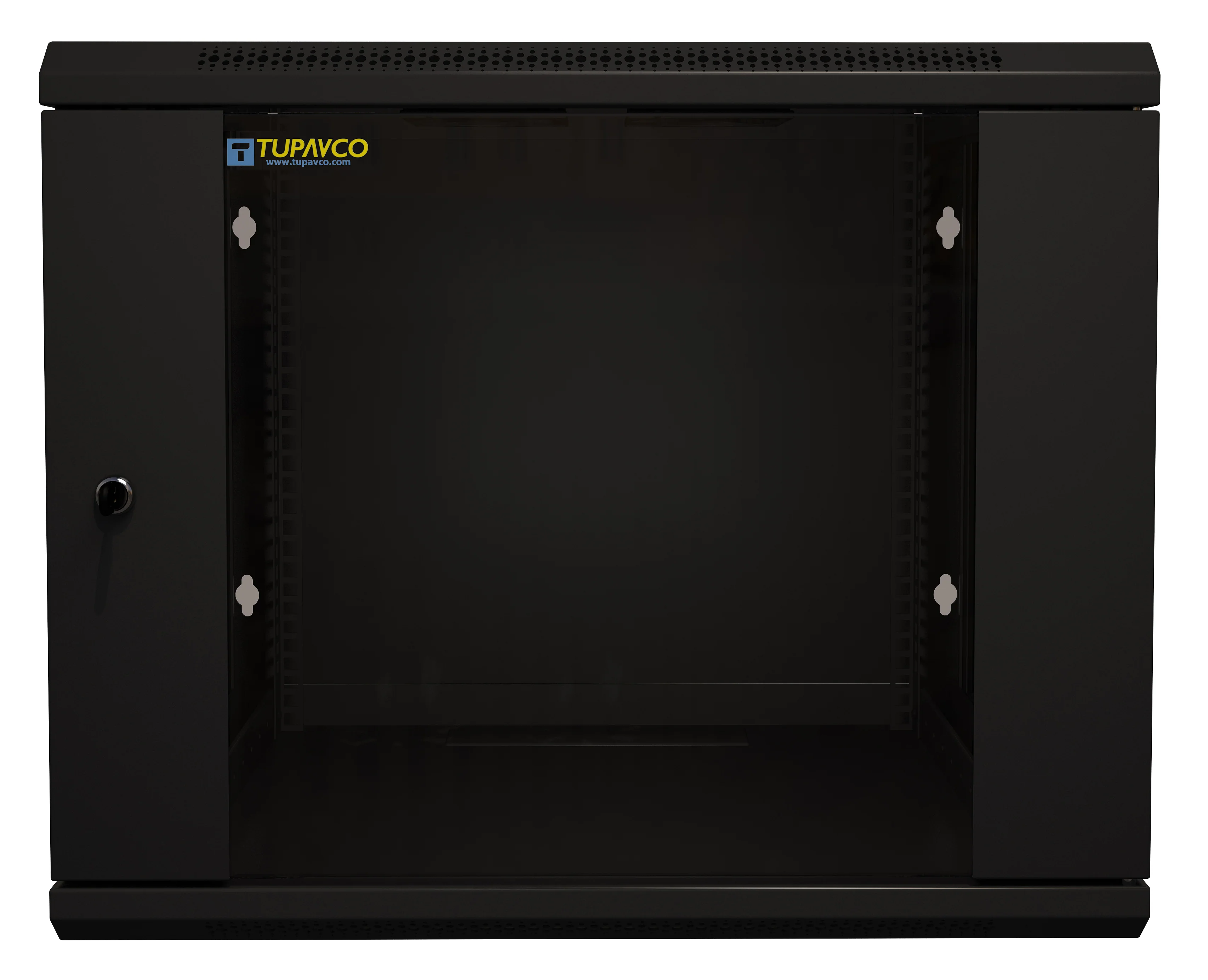 9U Server Rack Cabinet 19" - Vent Fans - Lockable Glass Door - Steel Frame - Lockable Removable Sides - Image 4