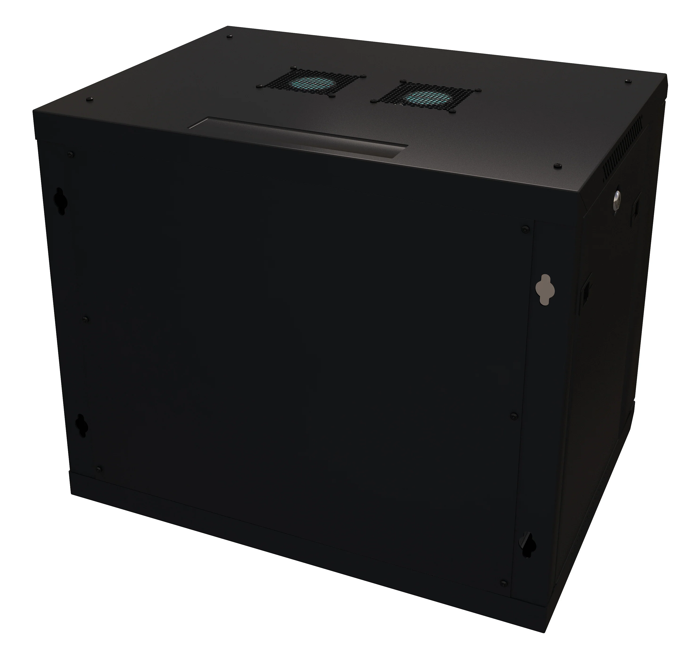 9U Server Rack Cabinet 19" - Vent Fans - Lockable Glass Door - Steel Frame - Lockable Removable Sides - Image 5