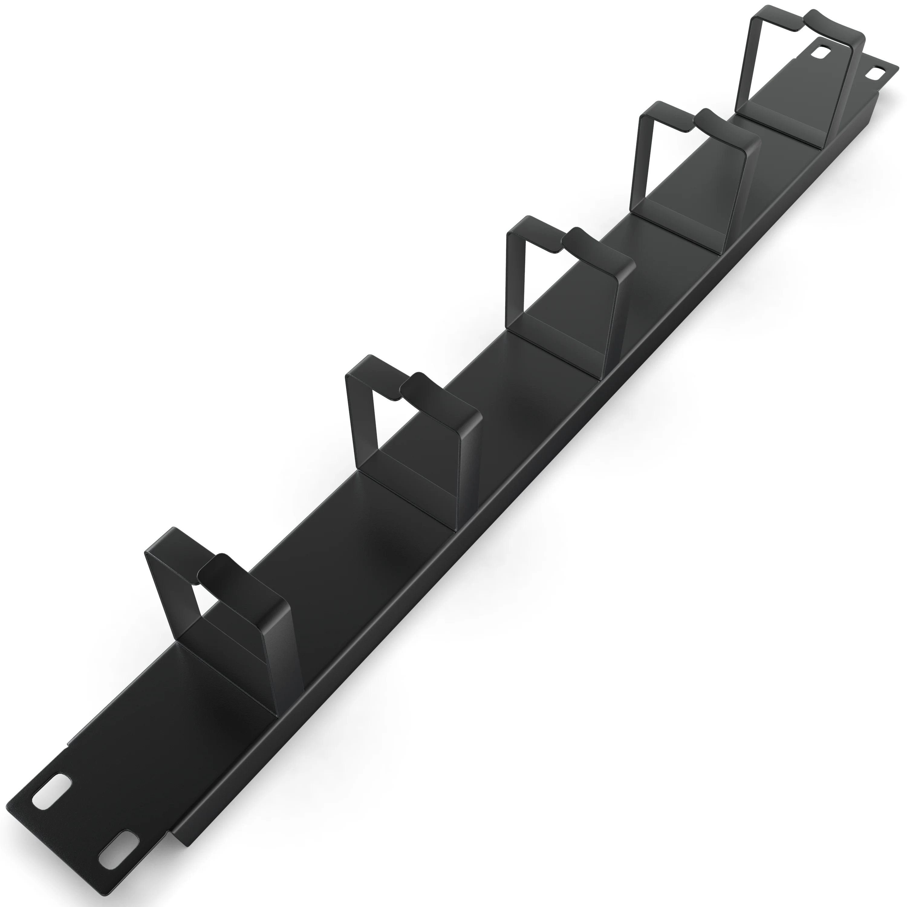 Cable Management Panel - 2-Pack 1U Wire Manager with 5 D-Ring Hooks Horizontal Rackmount - Image 3