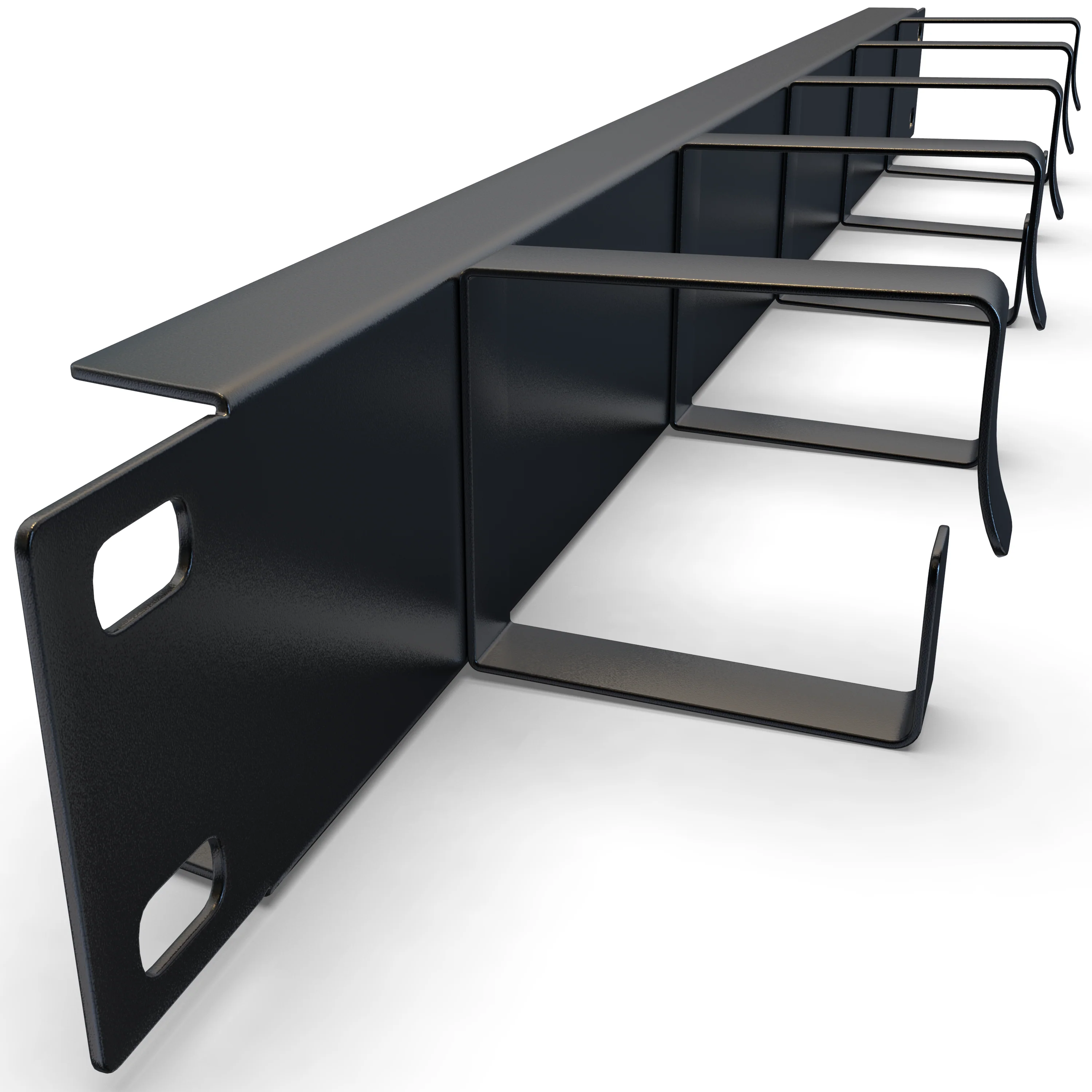 Cable Management Panel - 2-Pack 1U Wire Manager with 5 D-Ring Hooks Horizontal Rackmount - Image 5