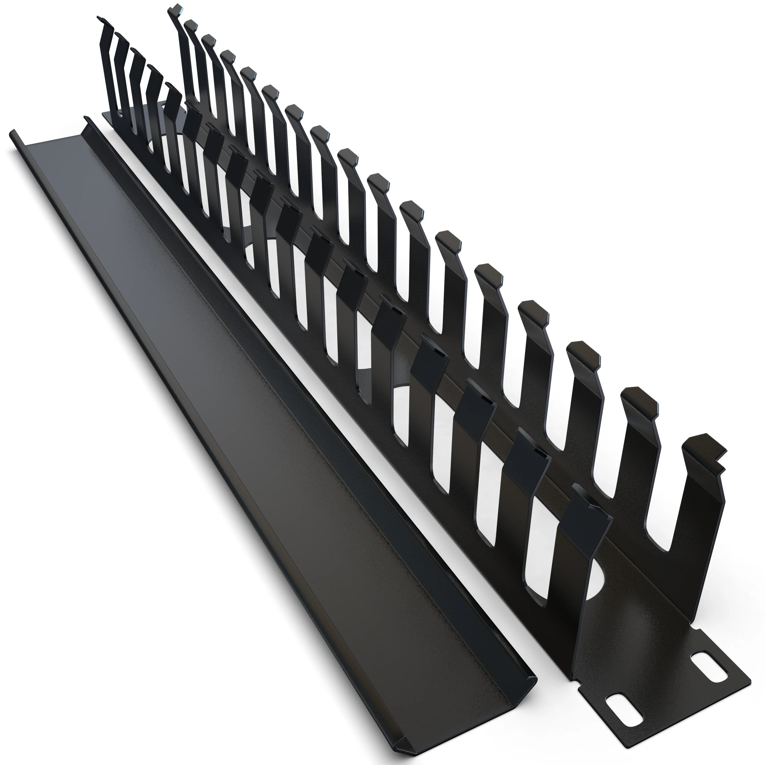Cable Management Raceway (2 Pack) 16 Rings with Cover - 1U Wire Manager - TP1715 - Image 7
