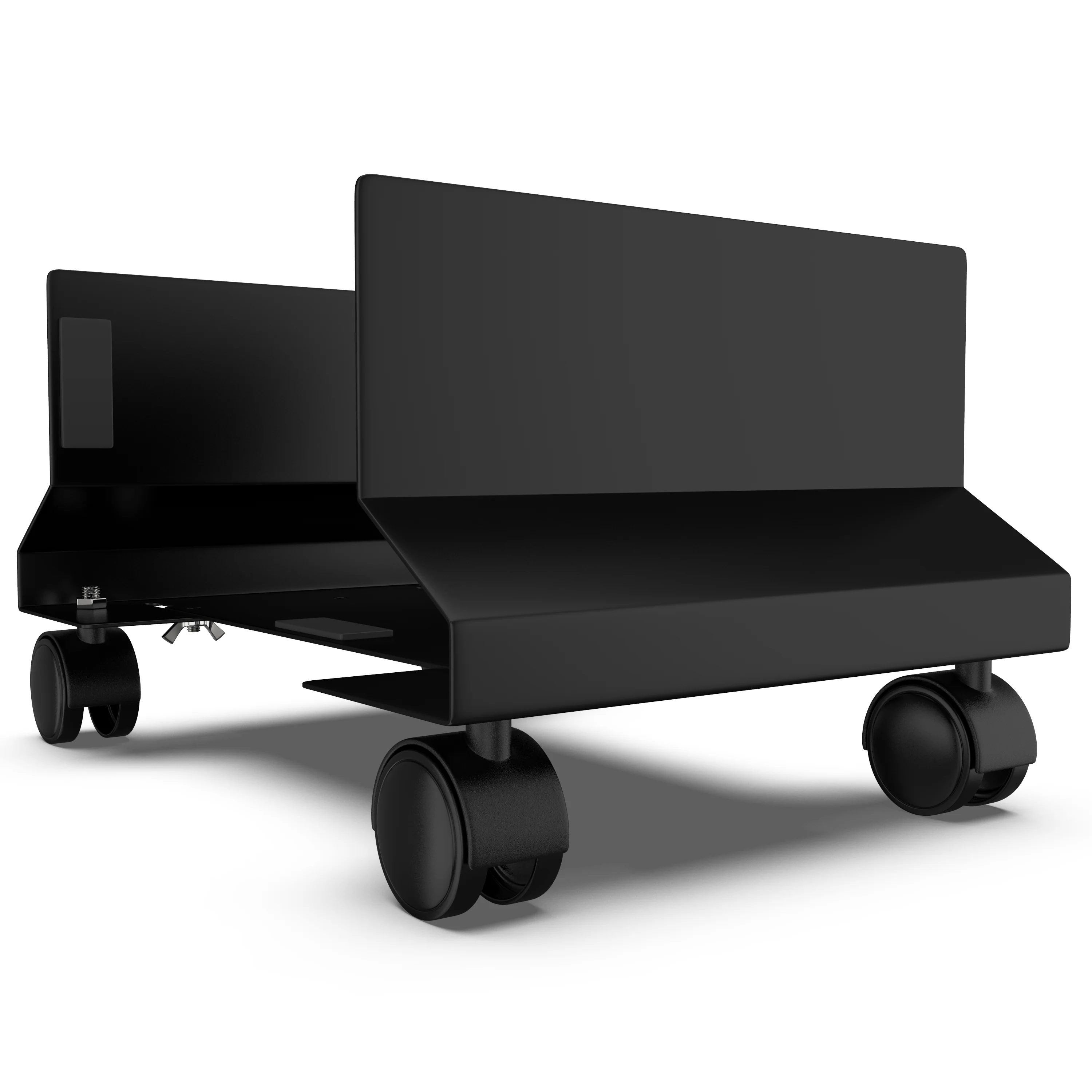CPU Holder - Under Desk Floor Mobile Stand for Desktop Computer ATX Tower w/ Lockable Rolling Wheels - Image 6