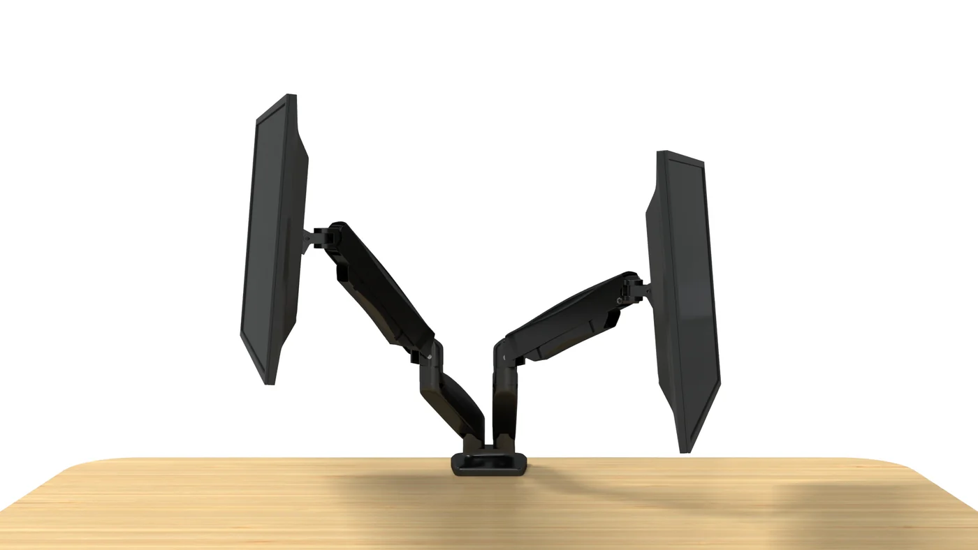 Dual Monitor Stand - Gas Spring Monitor Arm - Fully Adjustable Motion (Rotation/Tilt/Swivel) - Image 4