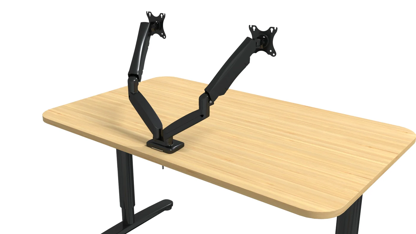 Dual Monitor Stand - Gas Spring Monitor Arm - Fully Adjustable Motion (Rotation/Tilt/Swivel) - Image 5