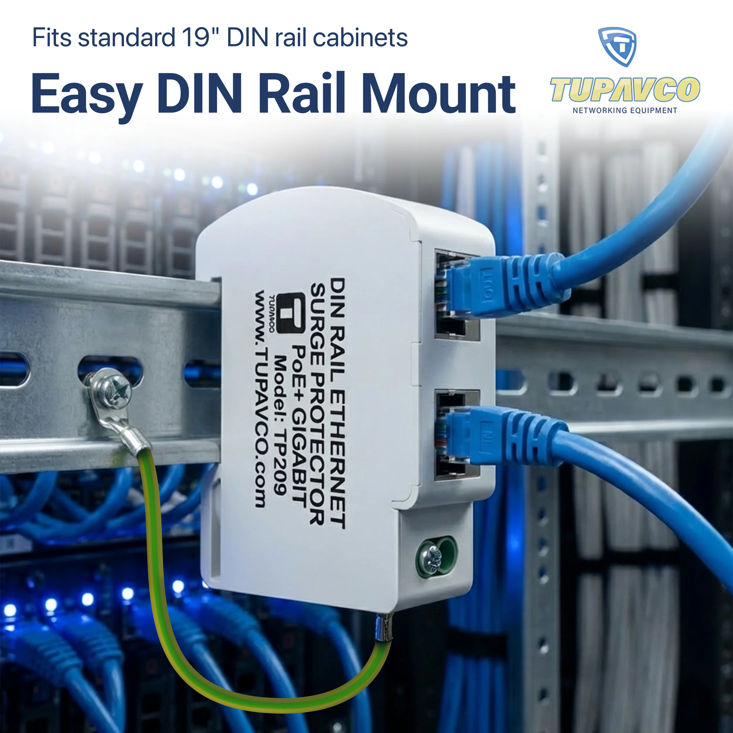 Ethernet Surge Protector DIN Rail Mounted Gigabit - Compatible with PoE++ - Tupavco TP209 - Image 5