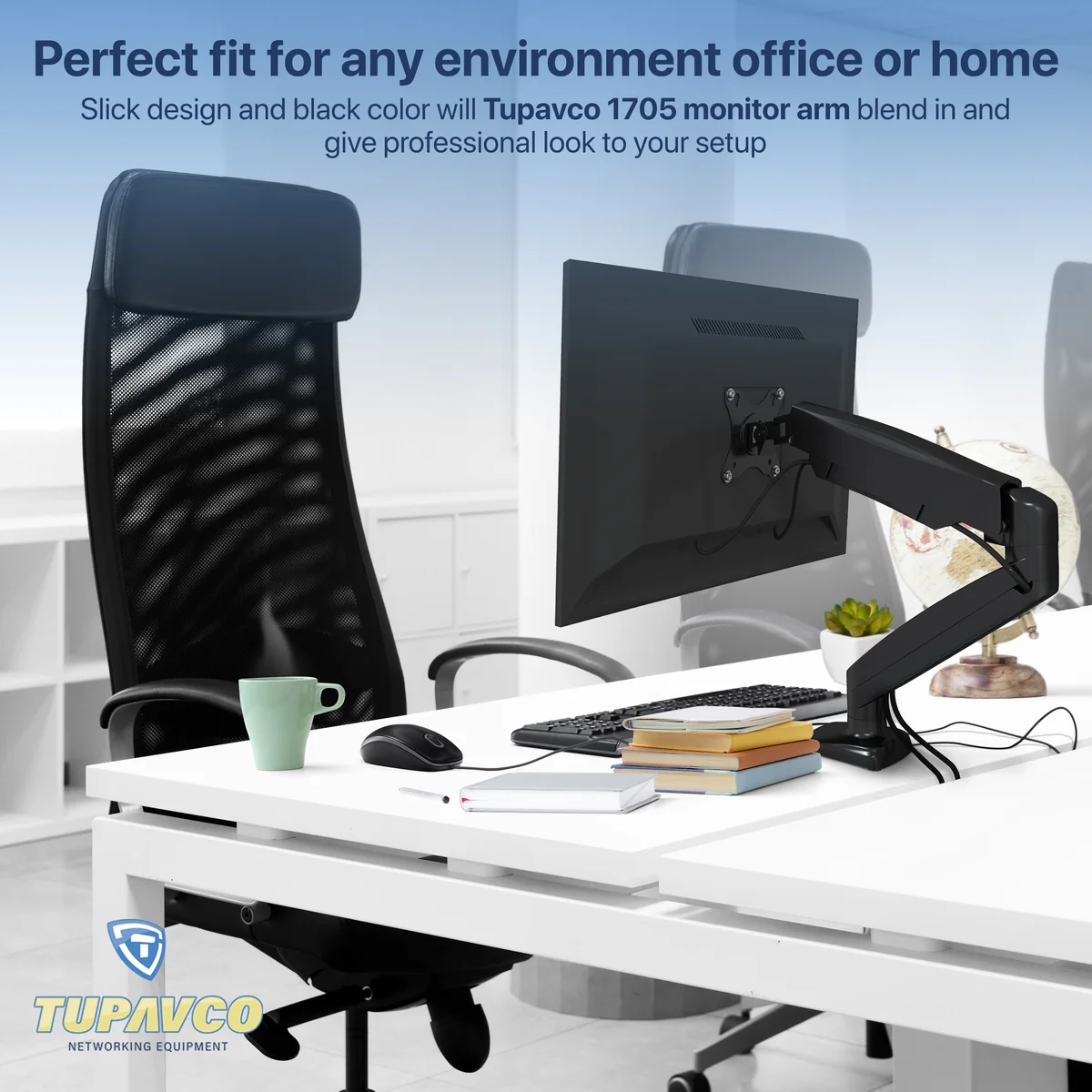 Monitor Arm - Gas Spring Single Monitor Stand - Fully Adjustable Motion (Rotation/Tilt/Swivel) - Image 5