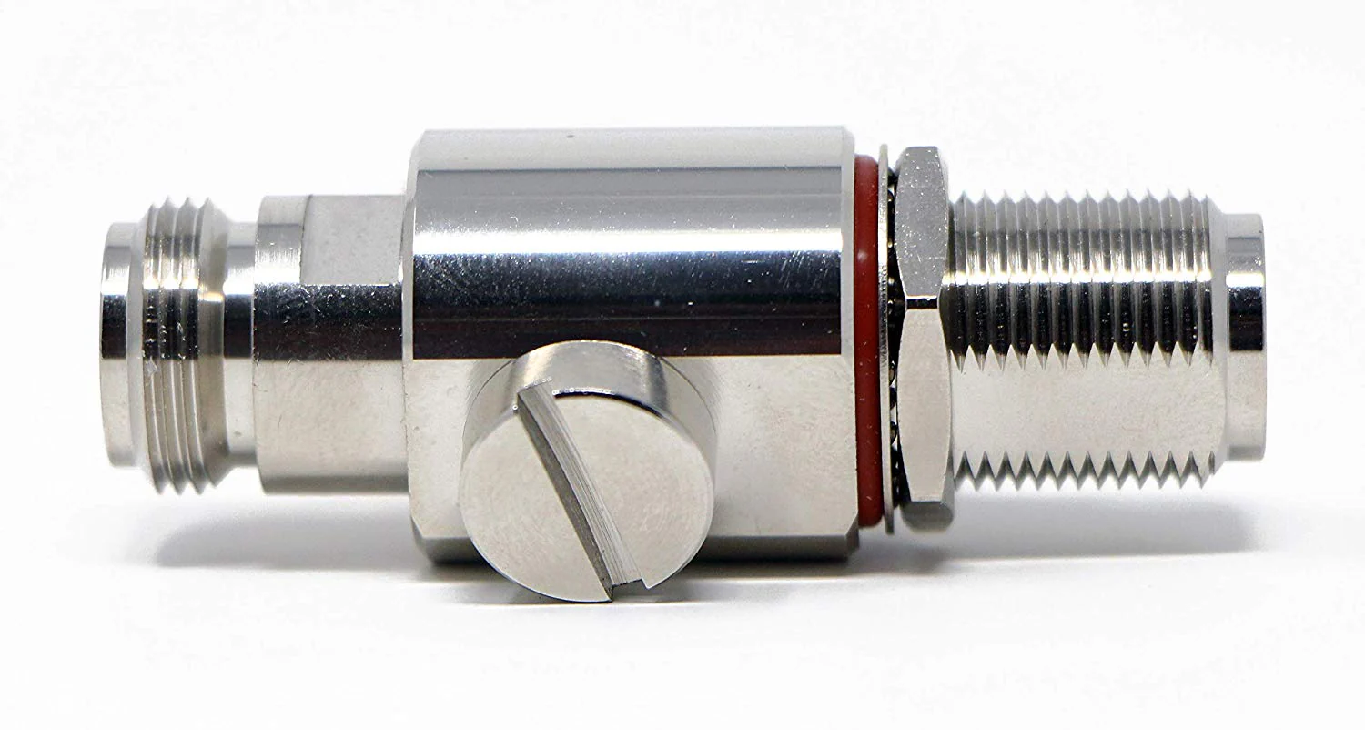 N-Female to N-Female Bulkhead RF Converter/Adapter with Coaxial Cable Lightning Surge Protection - Image 4