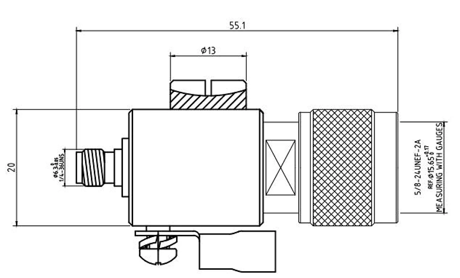 N-Male to RP-SMA Female RF Converter/Adapter with Coaxial Cable Lightning Surge Protection - Image 7