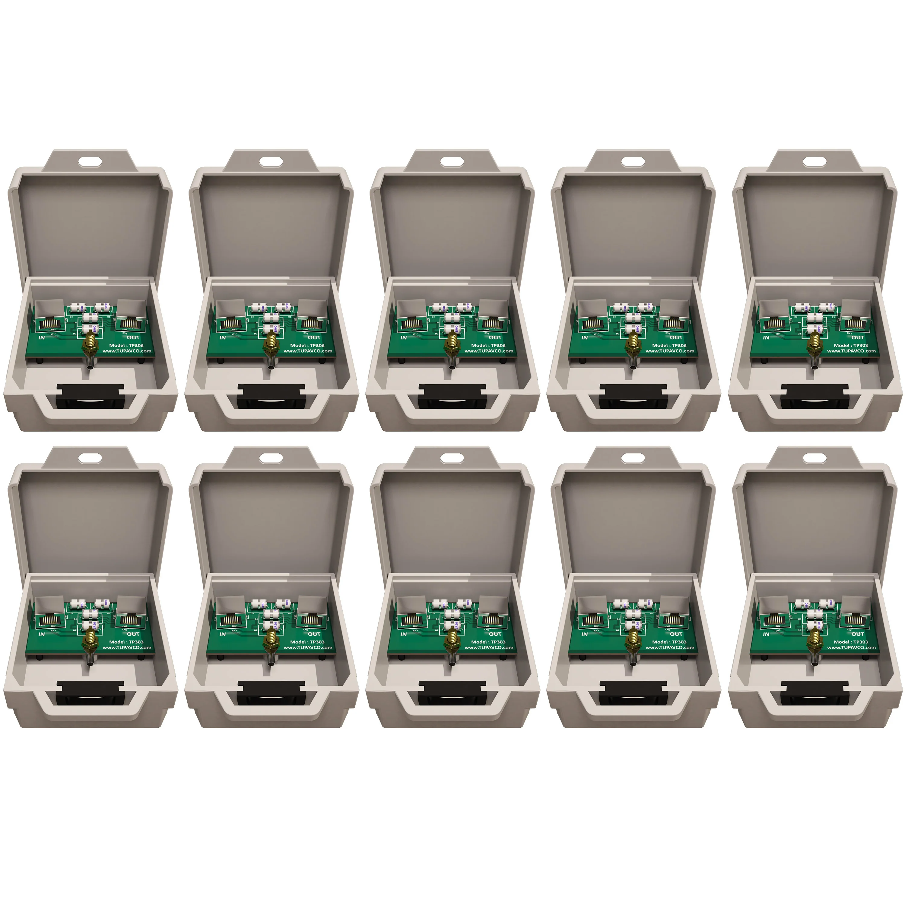 Outdoor Ethernet Thunder Lightning Surge Protector for PoE+ Gigabit 1000Mbs (10 Pack)
