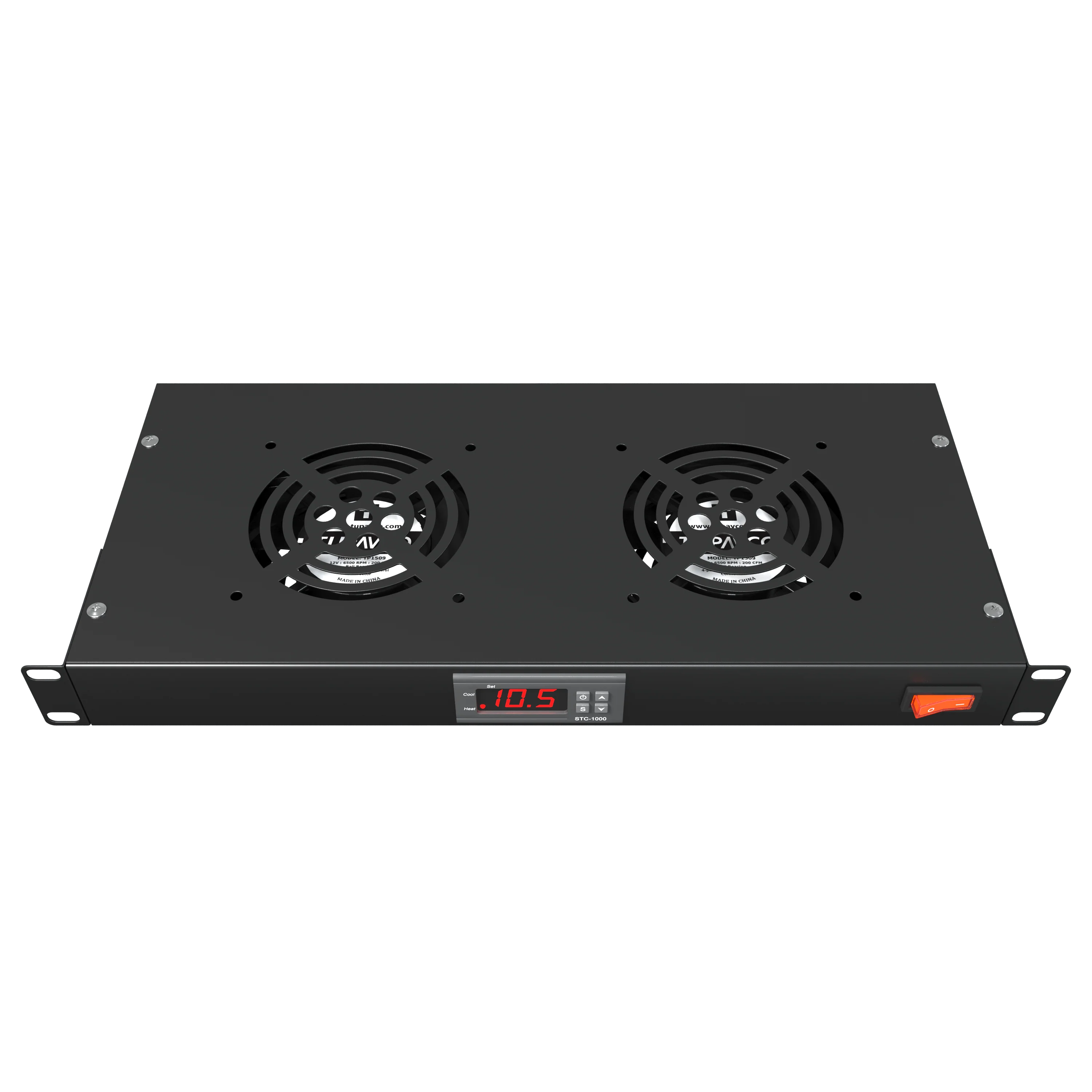 Rack Mount Fan - 2 Fan Server Cooling System - 1U 19" Rackmount Cabinet Panel Adjustable Temperature Control - Image 10