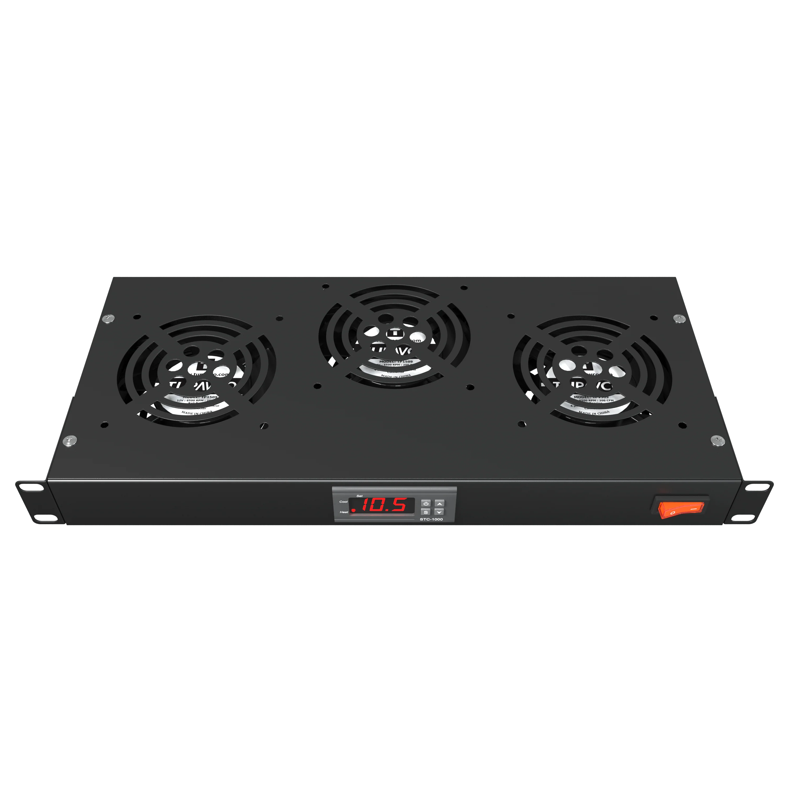 Rack Mount Fan - 3 Fan Server Cooling System - 1U 19" Rackmount Cabinet Panel Adjustable Temperature Control - Image 10