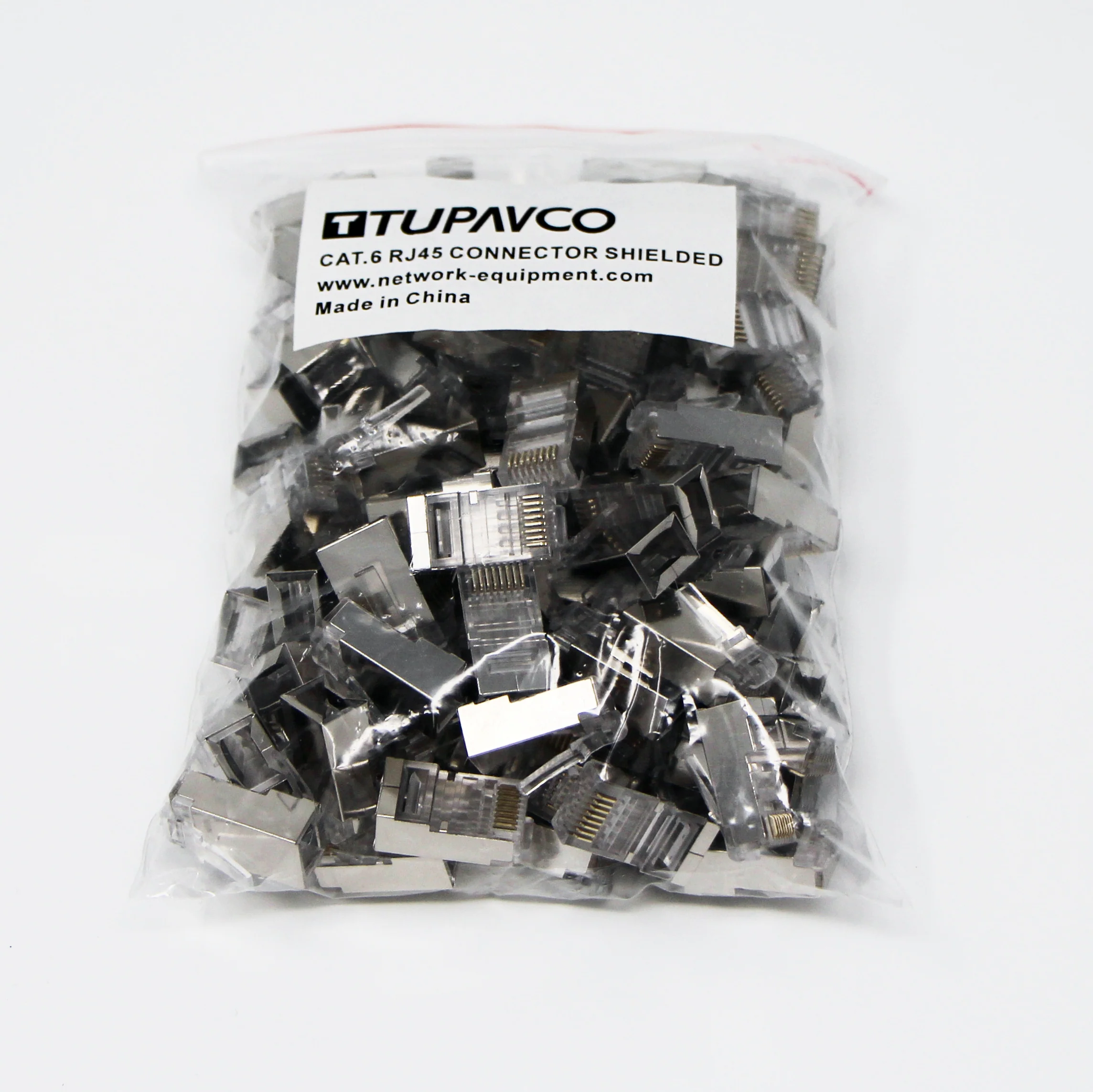 Shielded CAT6 RJ45 Crimp Connector (100 Pack Bag) 8P8C STP Ethernet Network Cable Plug - Image 6