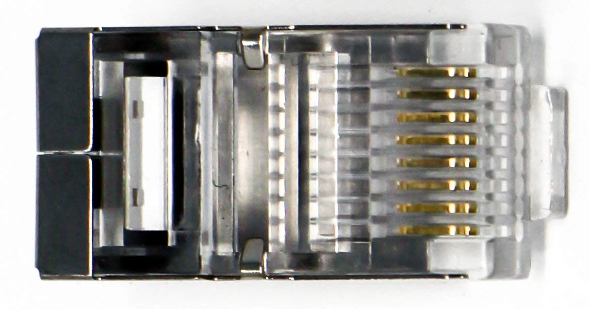 Shielded RJ45 CAT5 CAT5E Crimp Connector (100 Pack Bag) 8P8C STP Ethernet Network Cable Plug - Image 4