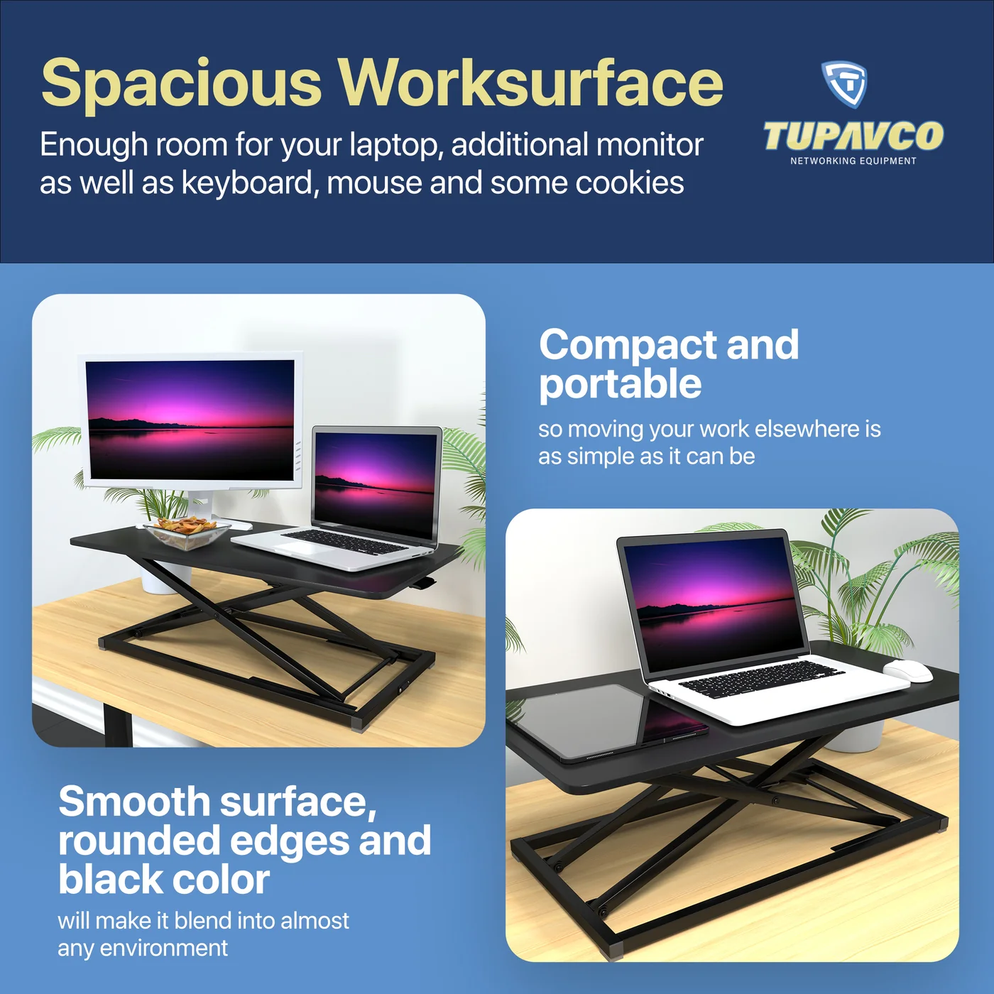 Standing Desk Converter - Tabletop Riser 31"x17" - Laptop/Monitor/Workspace Rising Platform - Image 12