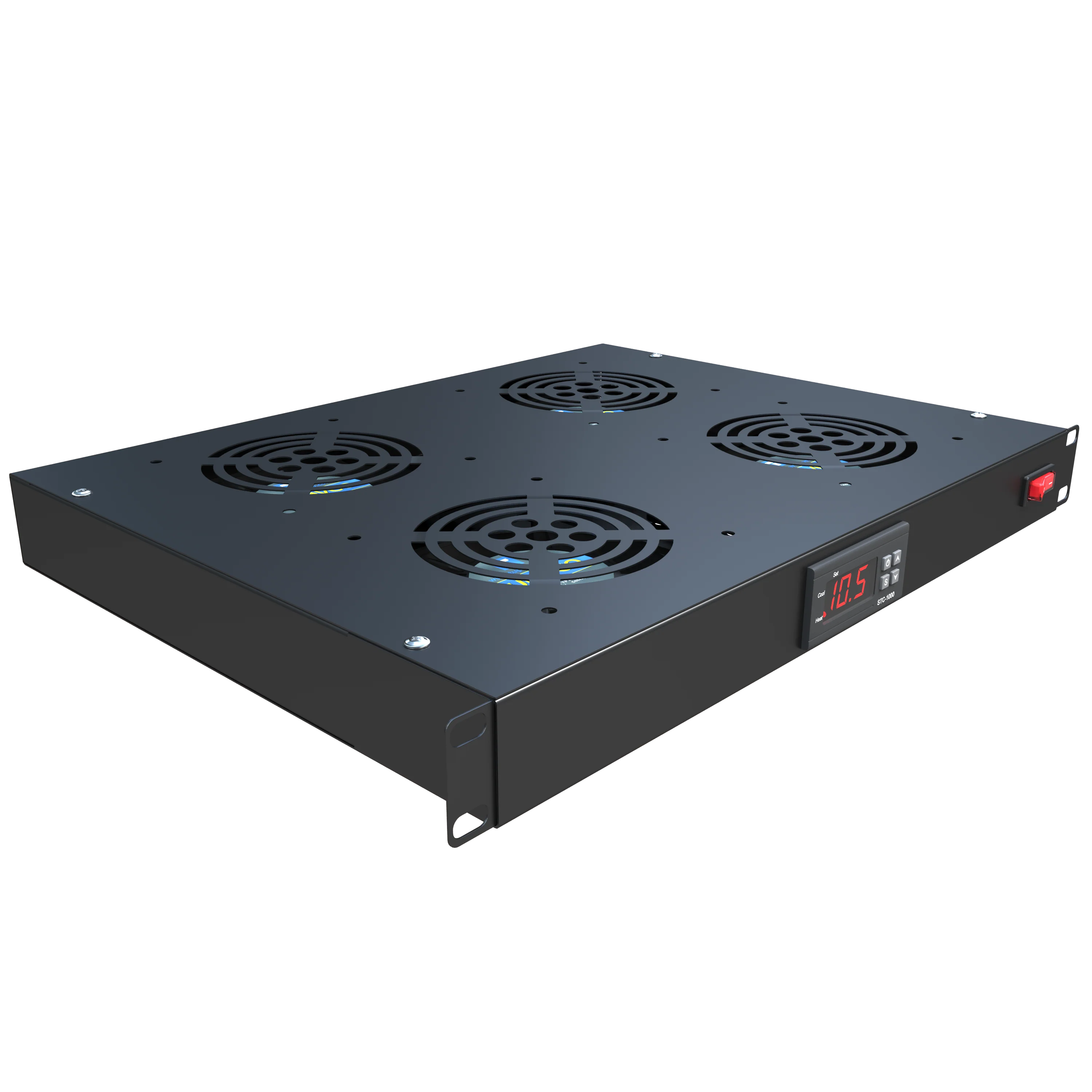 Tupavco 1U 19" Rack Mount Fan - 4 Fans Server Cooling System - Heat Monitor Display - Image 3