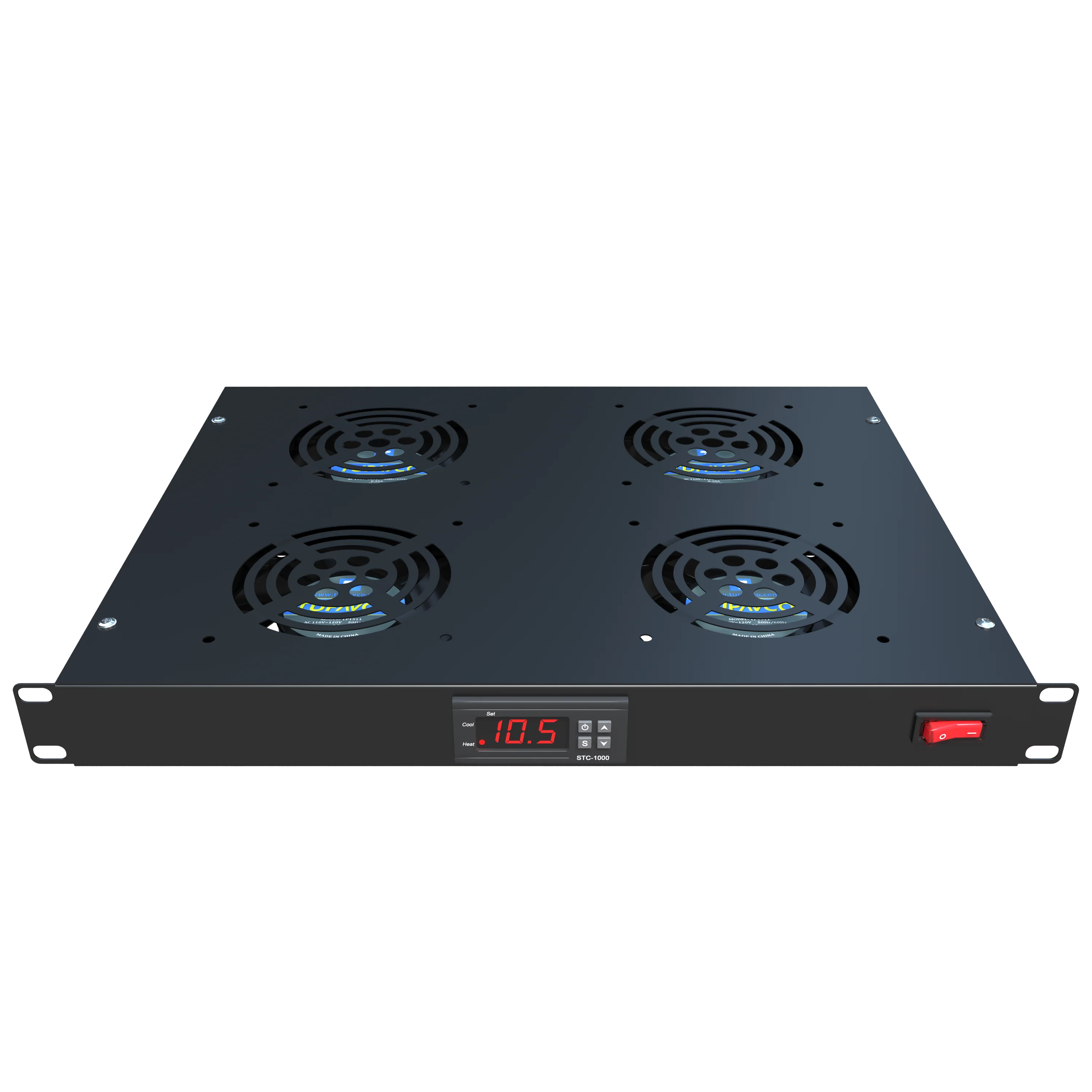 Tupavco 1U 19" Rack Mount Fan - 4 Fans Server Cooling System - Heat Monitor Display - Image 4