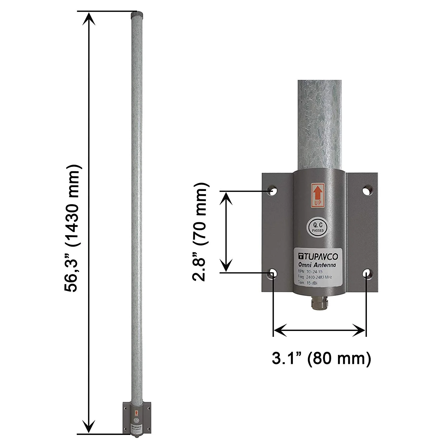 WiFi Outdoor Omni Antenna High Gain 15dB 2.4Ghz Weatherproof Network Extender Roof Signal Amplifier - Image 7